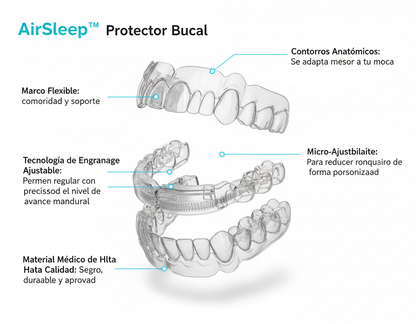 AirSleep™ Protector Bucal - Reduce el Ronquido.